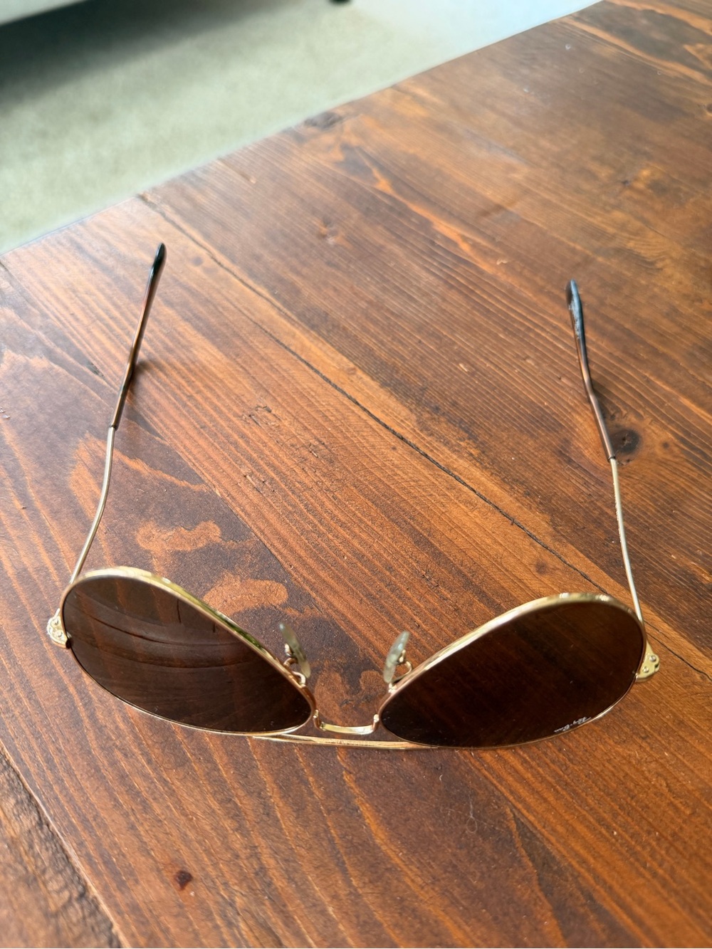 Ray-Ban Aviator unisex Sunglasses — Gold Frame, Brown Lenses - Picture 6 of 6